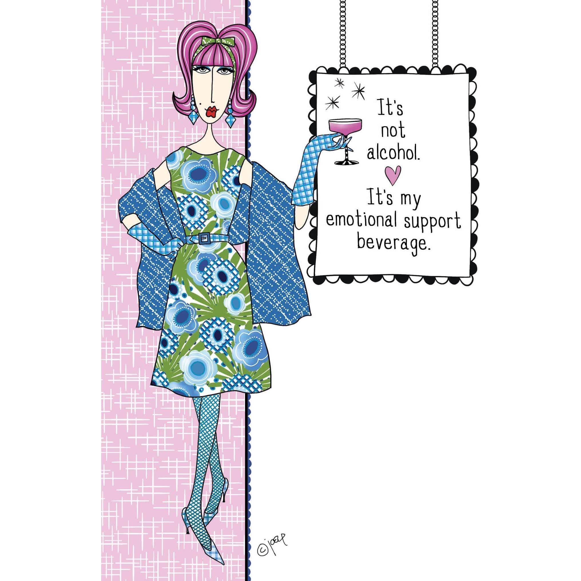 Pictura Emotional Support Birthday Card featuring a colorful illustration of Dolly Mamas, designed for everyday support and celebration.
